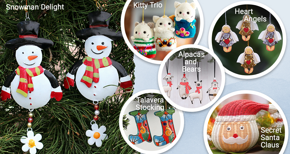 Snowflake Christmas Ornament, Fair Trade Rainbow Variety Pack